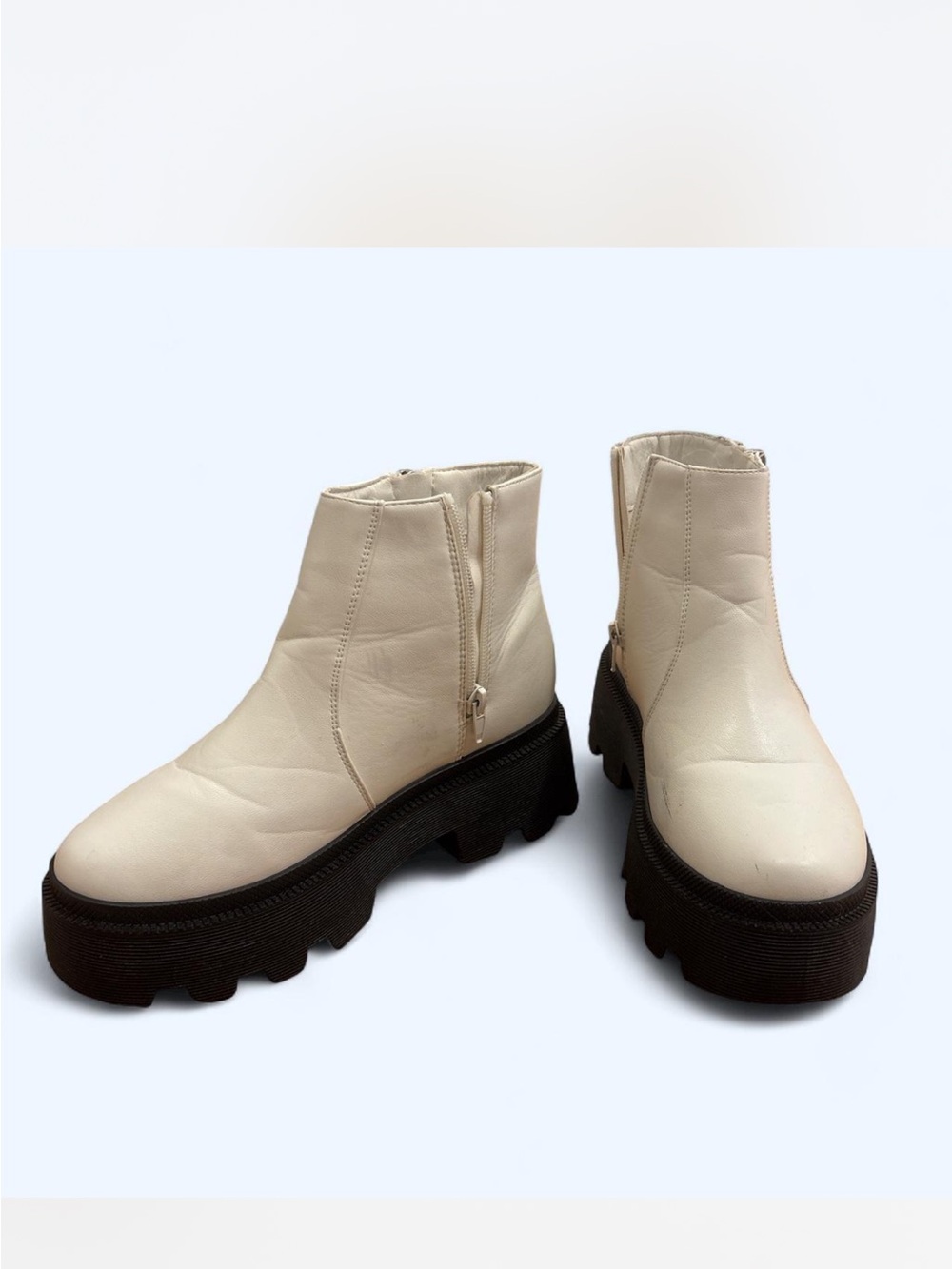 Forever 21 white with black sole Platform Ankle Boots